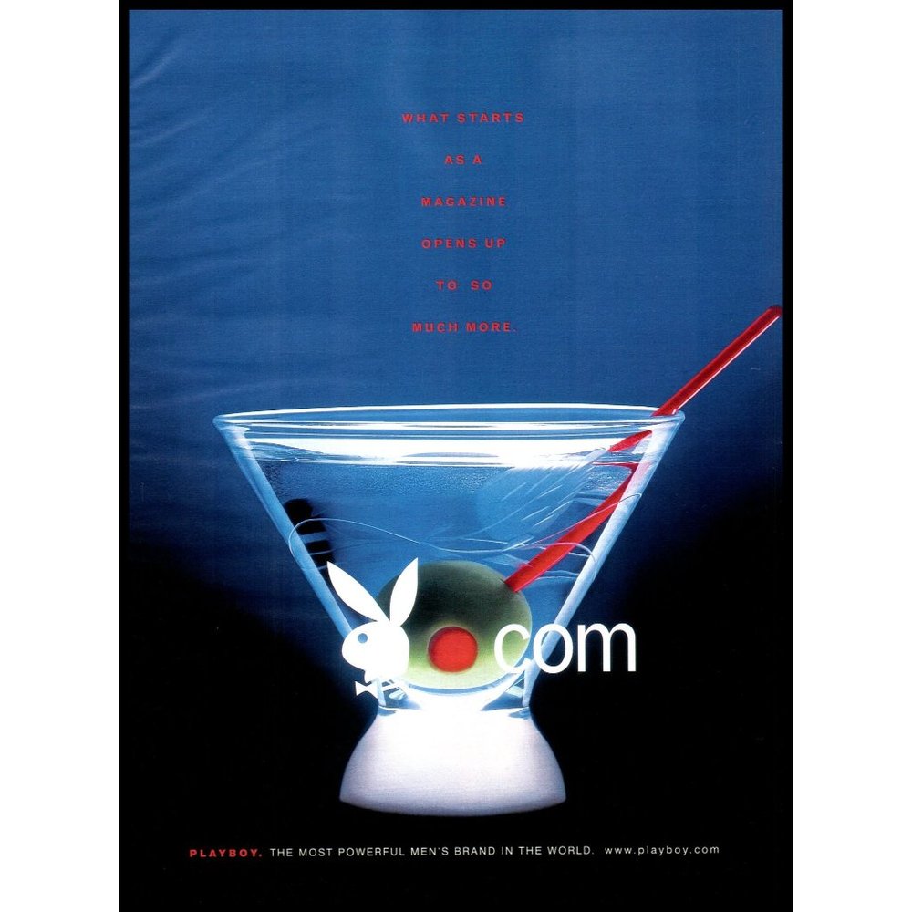 2002 Playboy Website Vintage Print Ad Martini Cocktail Bunny Wall Art Photo